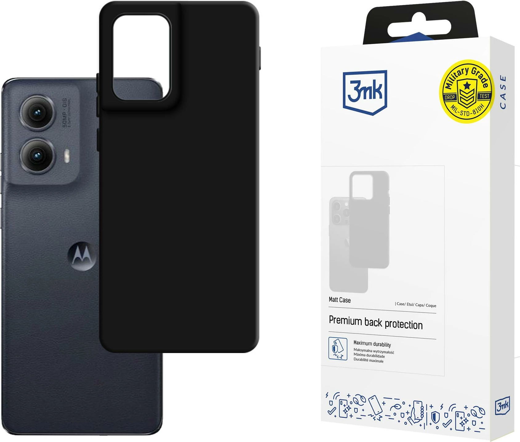 Mbështjellës 3mk Matt Case për Motorola Edge 20, i zi