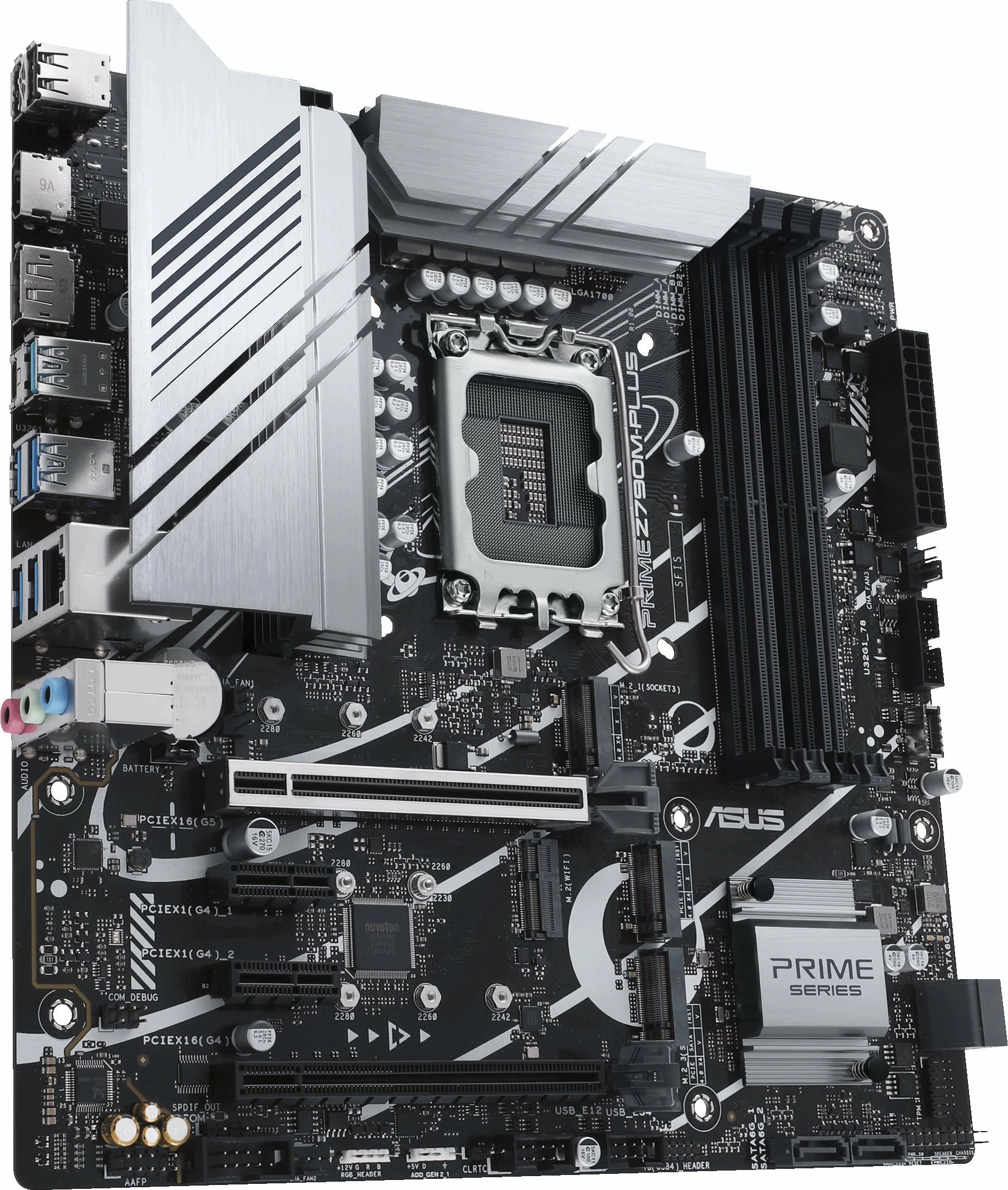 Pllakë amë Asus PRIME Z790M-PLUS, mATX 244mm, LGA1700, 4 slote RAM, PCIe 5.0 x16, 3x M.2, 4x SATA