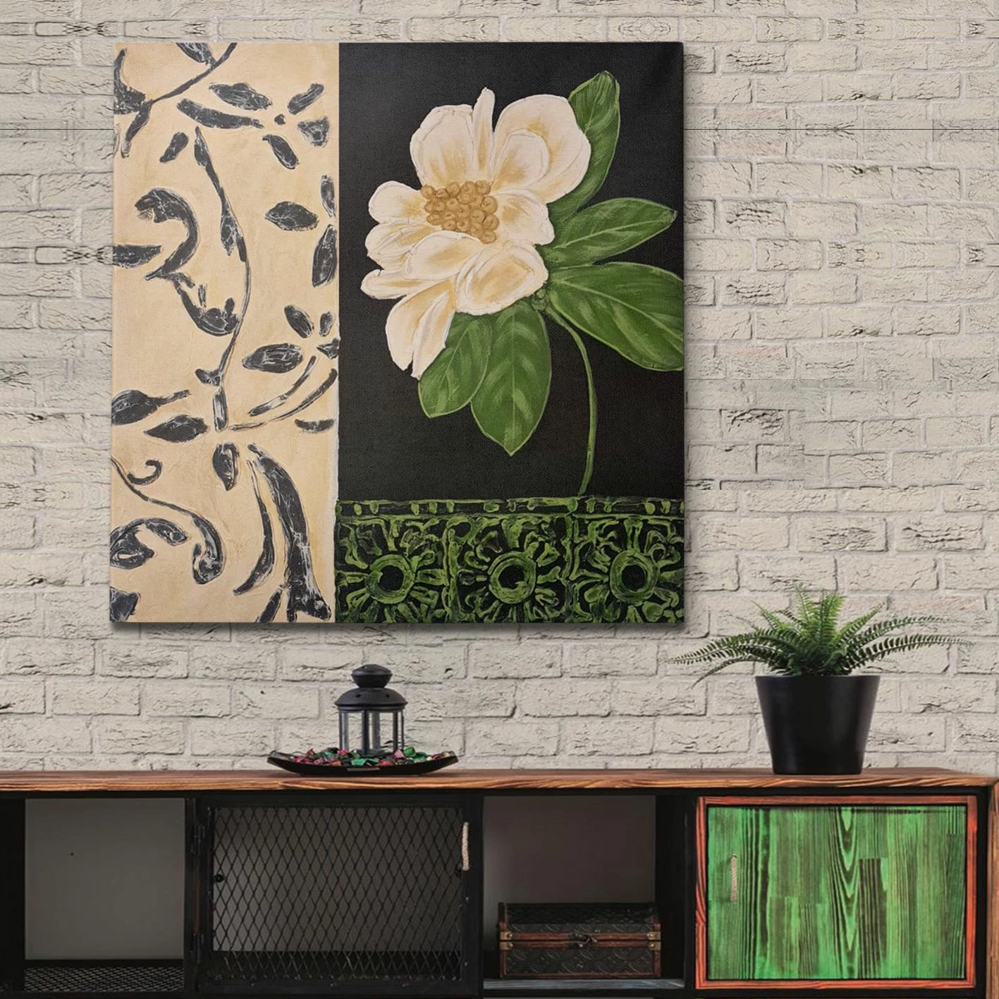 Pikturë dekorative me vaj, Wallity, OP10066 - 100100, shumëngjyrëshe, 100x100cm