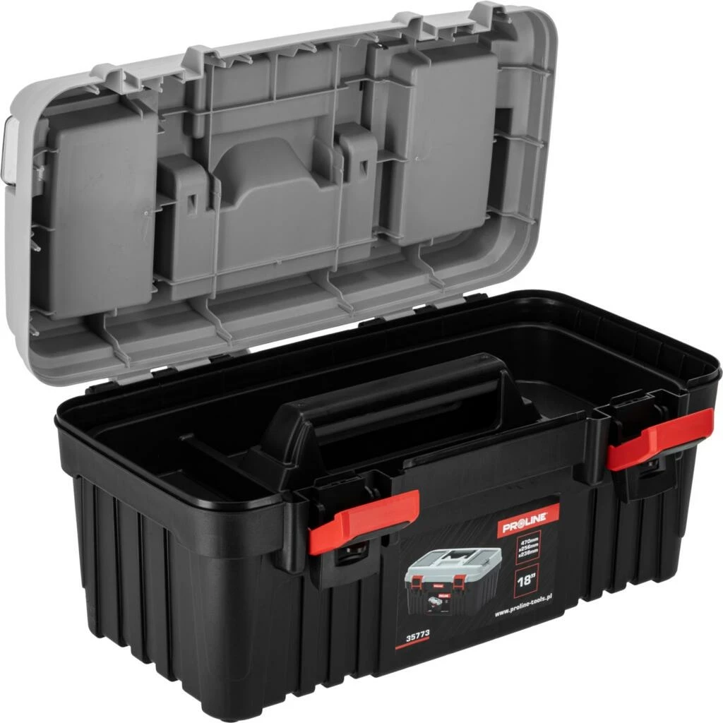Kuti veglash PROLINE 35773 47x25.6x24 cm zi/kuqe