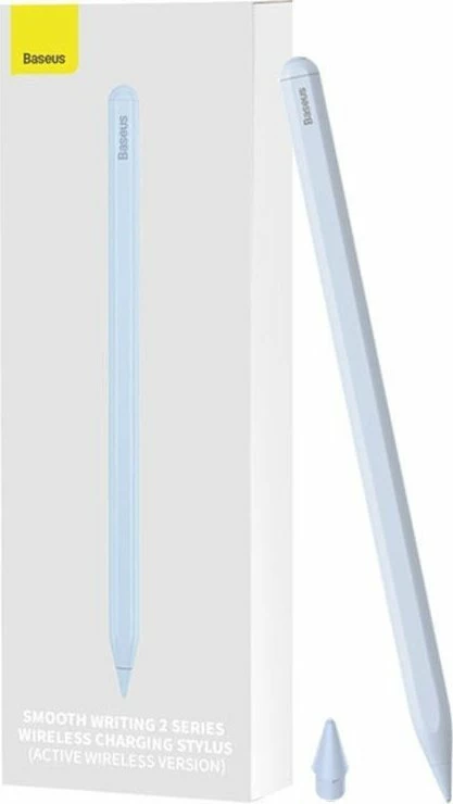Stylus Baseus Smooth Writing 2, karikim magnetik, 125 mAh, për iPad, blu, set 2 copë