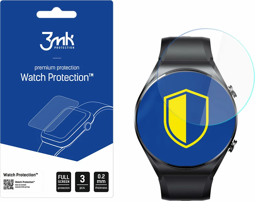 Mbrojtës ekrani për orë Xiaomi Watch S1, 3mk Protection, FlexibleGlass Lite, 3 copë, Transparent