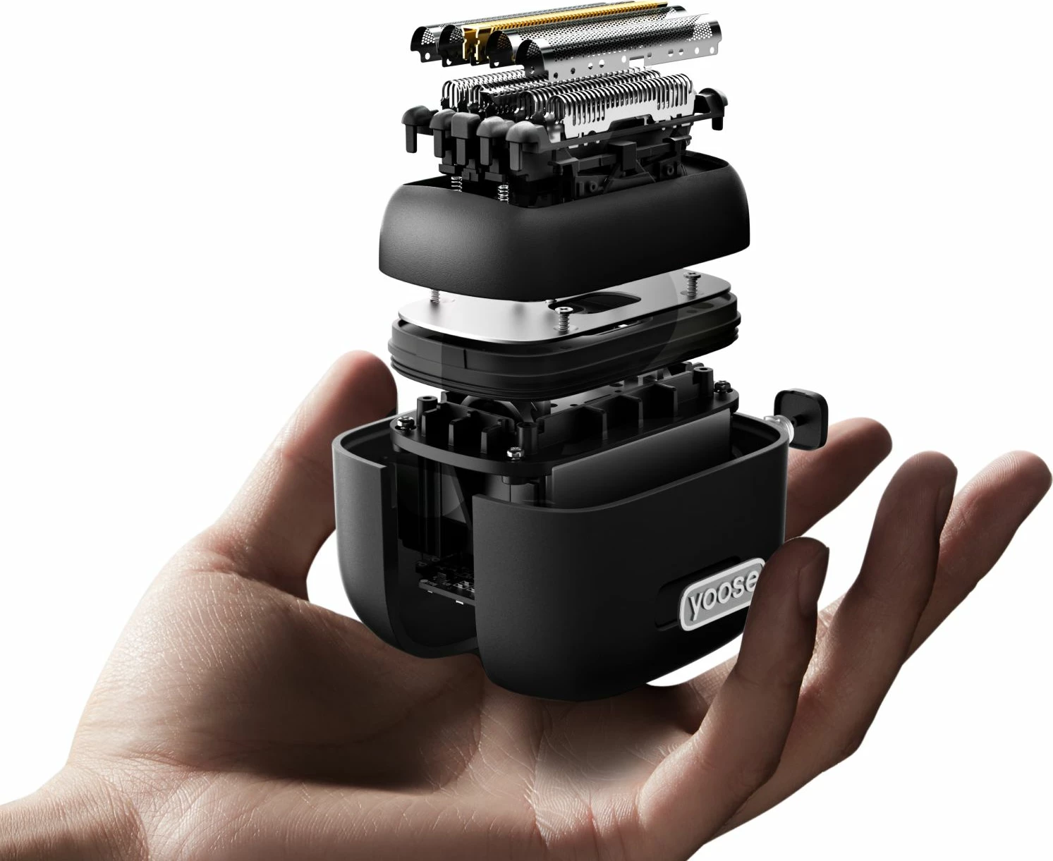 Makinë rroje Yoose Mini 5, 5 tehe (4+1), USB-C, IPX7, 90 min, e zezë, set 6 copë