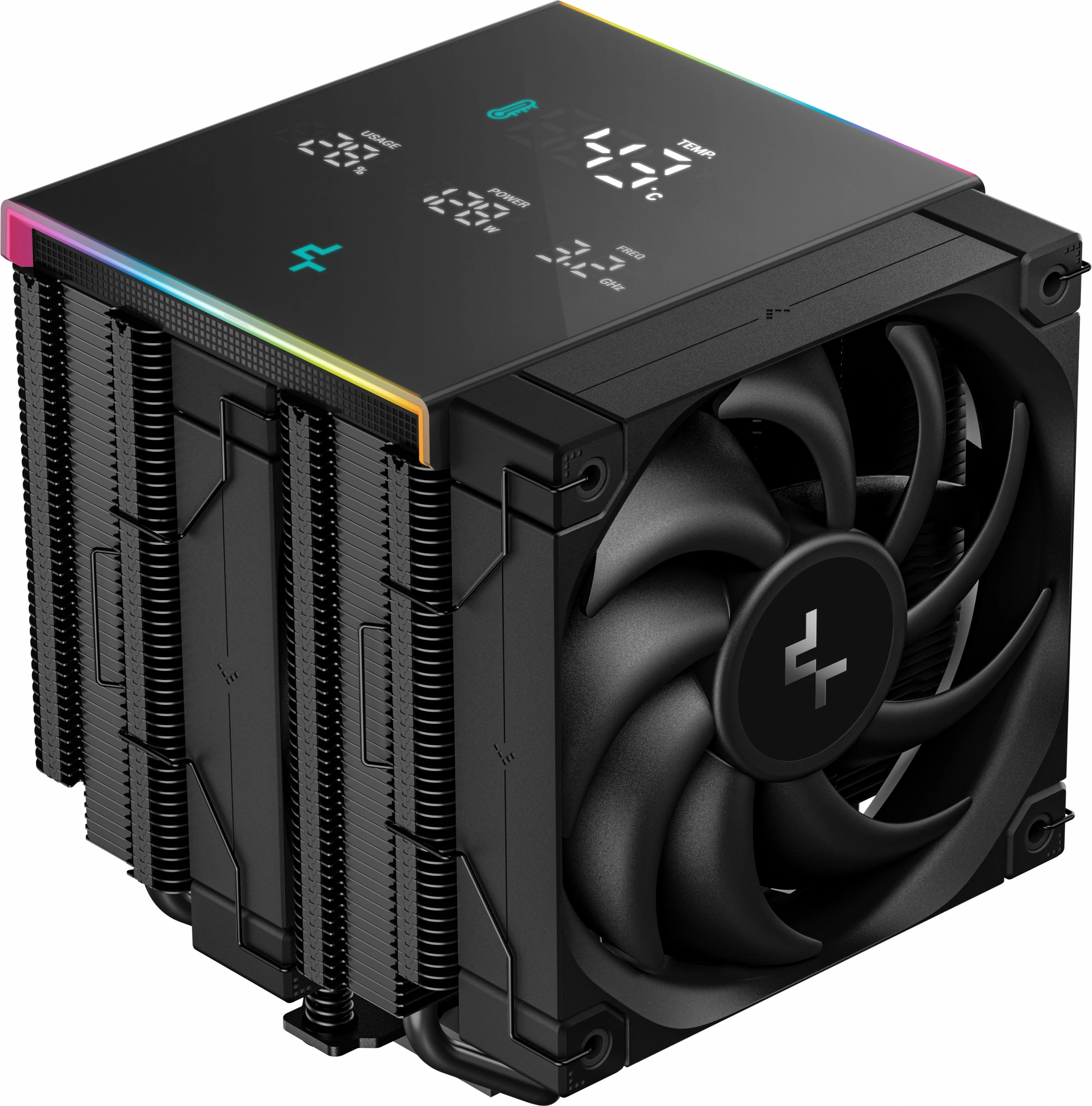 Kasë ftohëse Deepcool AK620 DIGITAL PRO, 2 ventilatorë, LED, e zezë