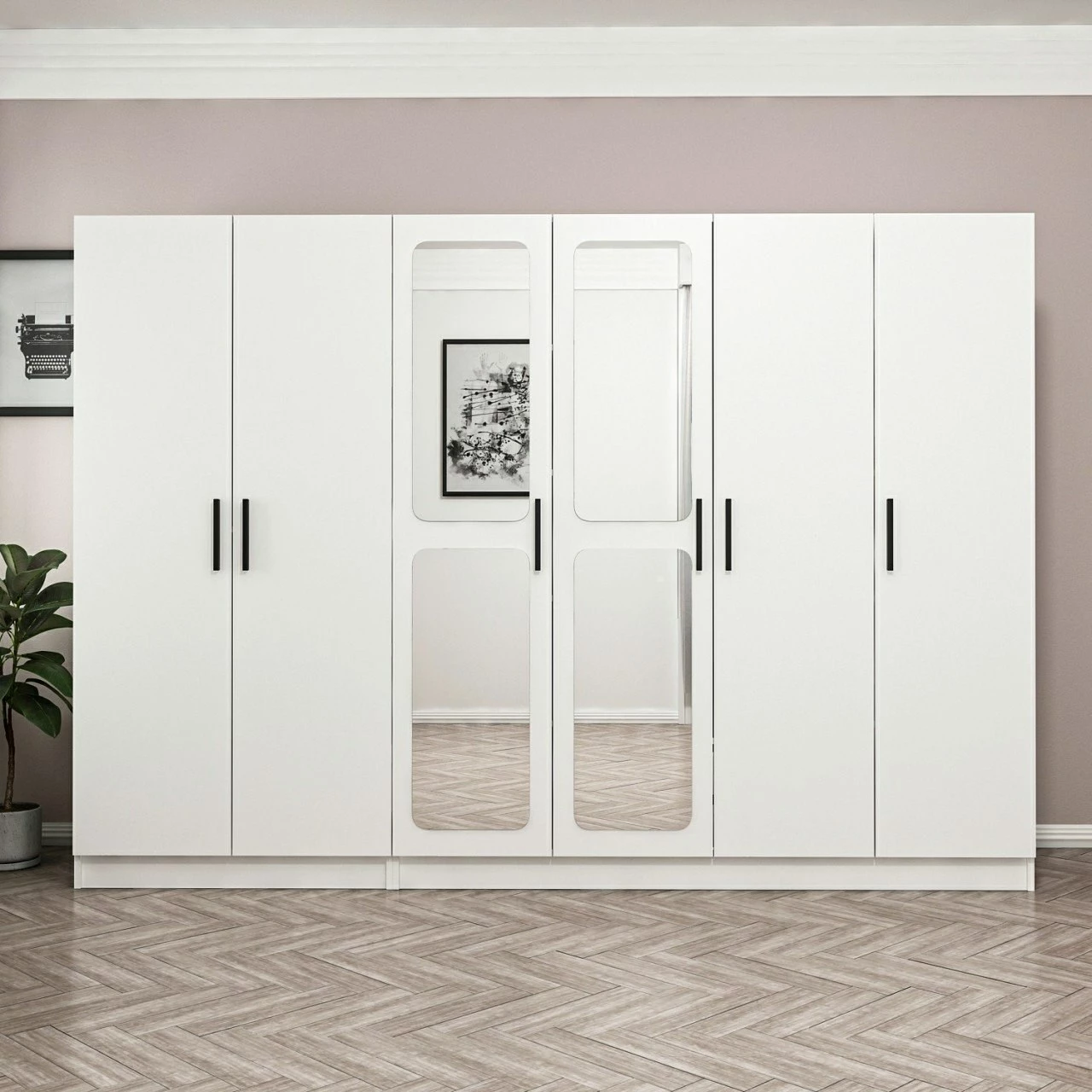 Dollap Skye Decor, i bardhë, 270x190x52cm