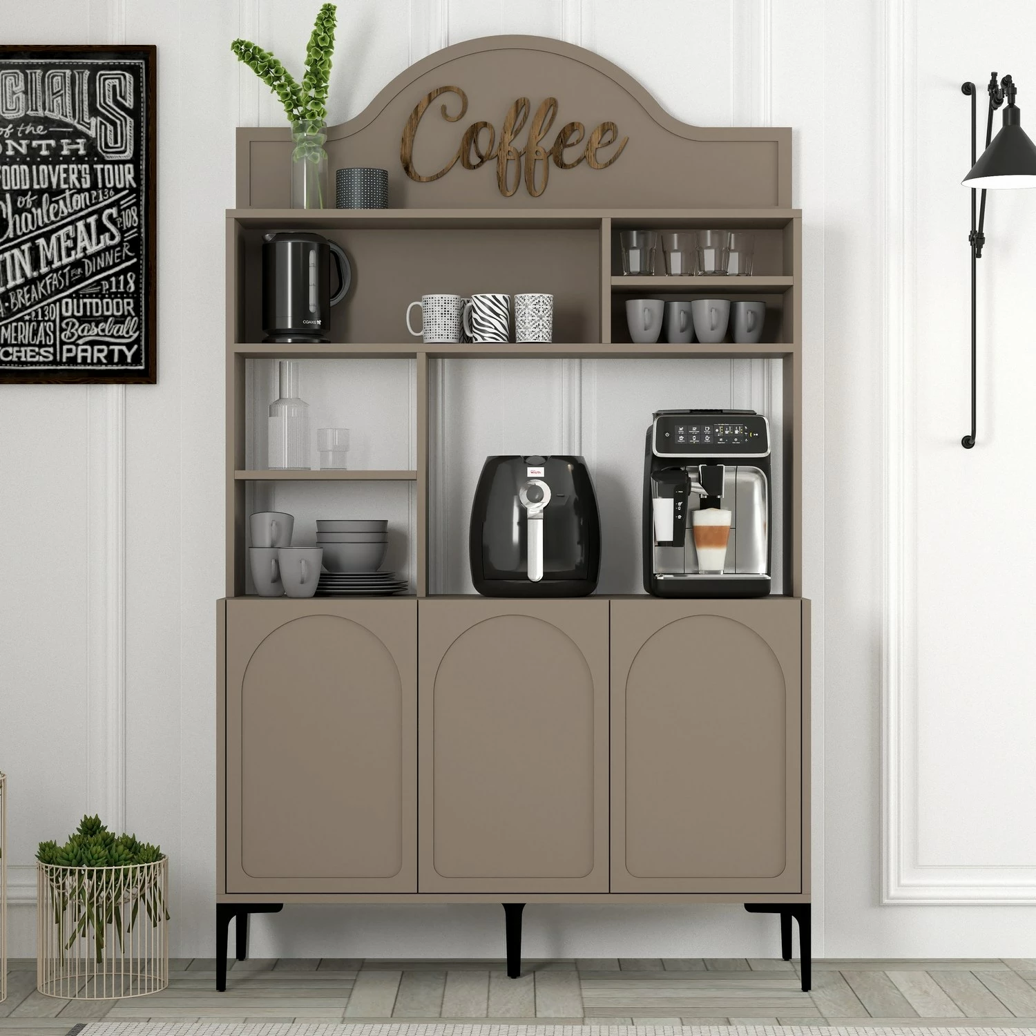 Dollap për kafe, Hanah Home, Lyon 120 - Atlas, ngjyrë e zezë