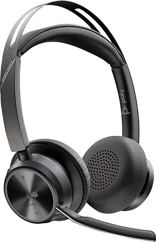 Headset Plantronics/Poly Voyager Focus 2 MS 9T9J4AA#AC3, me mikrofon me krah, standard, e zezë