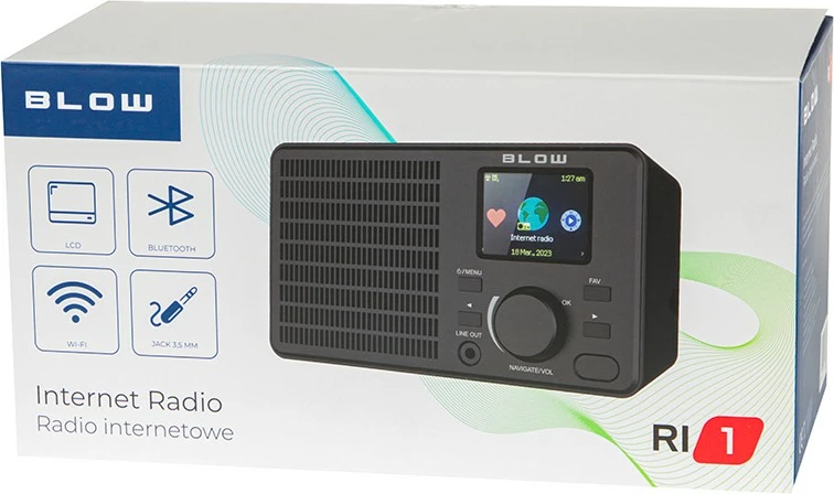 Radio interneti portative BLOW RI1, Mono, Bluetooth & WiFi, E zezë