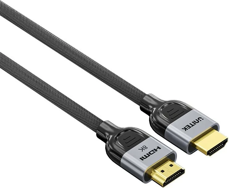 Kabllo HDMI Unitek 8K LUX 2.1, 5 metra, oplot, ngjyrë zi-gri