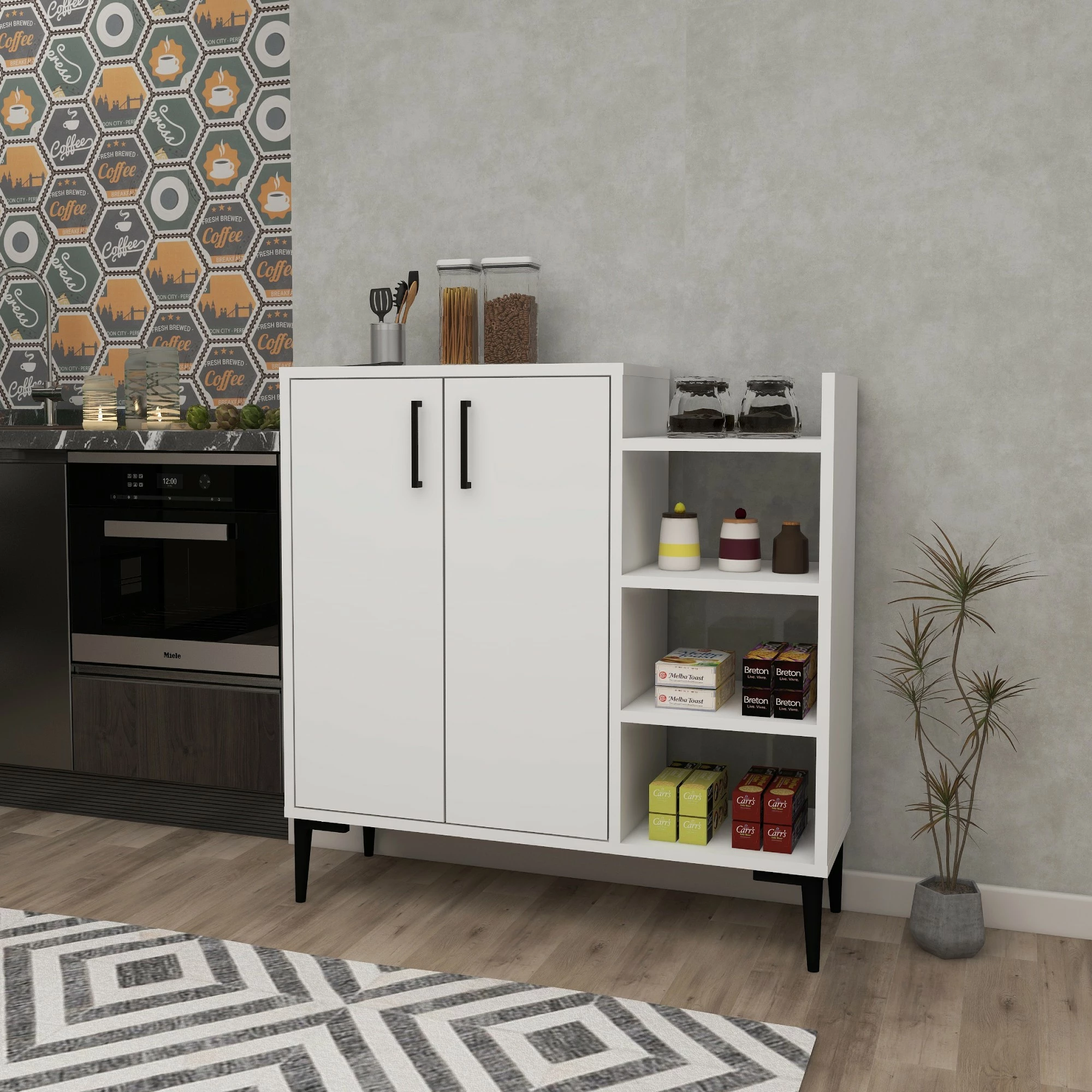 Dollap multifunksional Hanah Home, Leskar, i bardhë