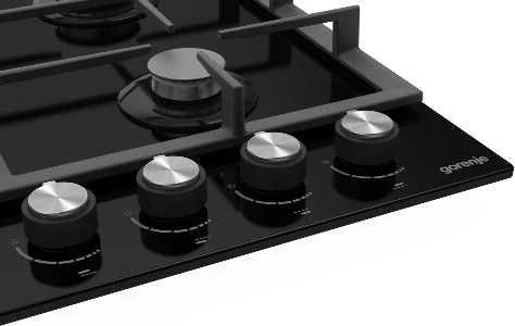 Sobë me gaz Gorenje GT641KB, 4 zona, xham, e zezë