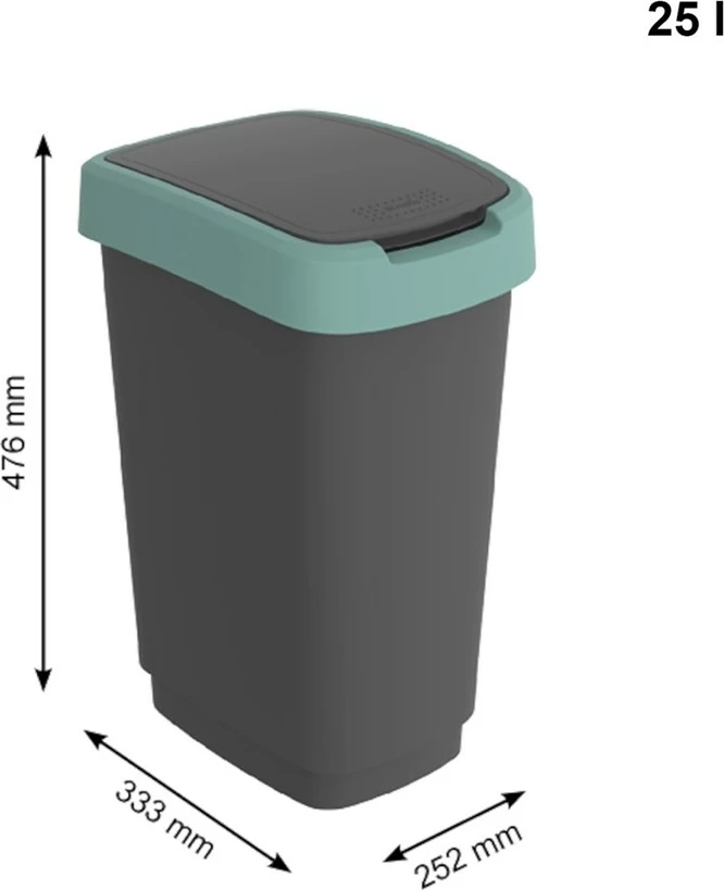 Kosh mbeturinash Rotho Twist, 25L, Jeshil