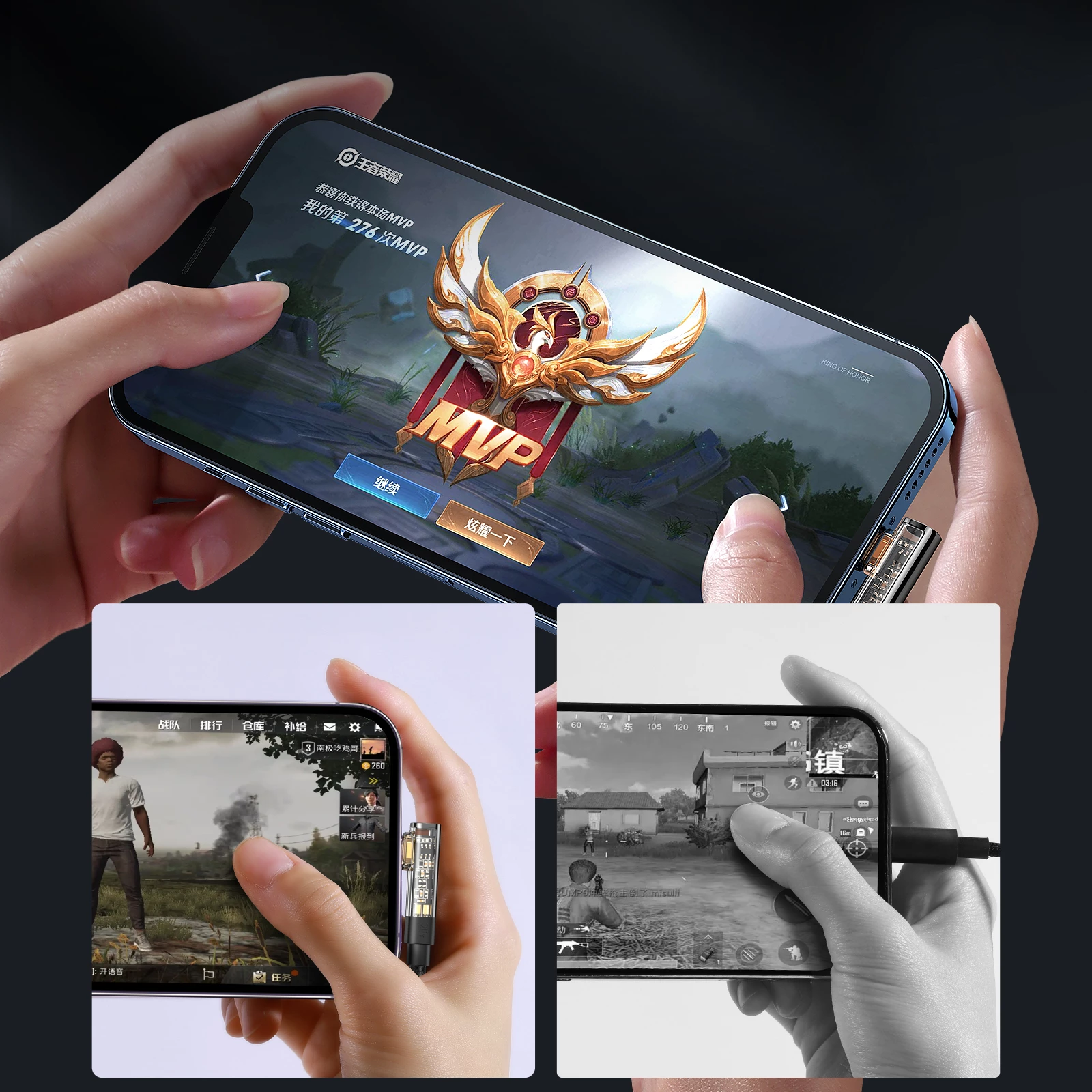 Kabllo Joyroom S-CL020A6 Lightning (me kënd) / USB-C (drejt), 1.2m, 20W, e zezë