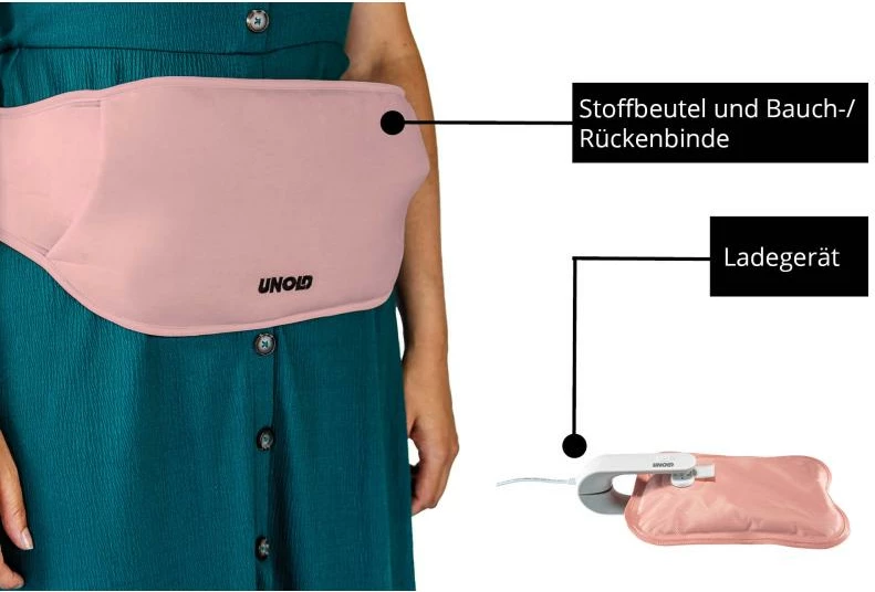 Shishe uji e ngrohtë elektrike, UNOLD Wärmi 86014, e rimbushshme pa kabllo me rrip, rozë