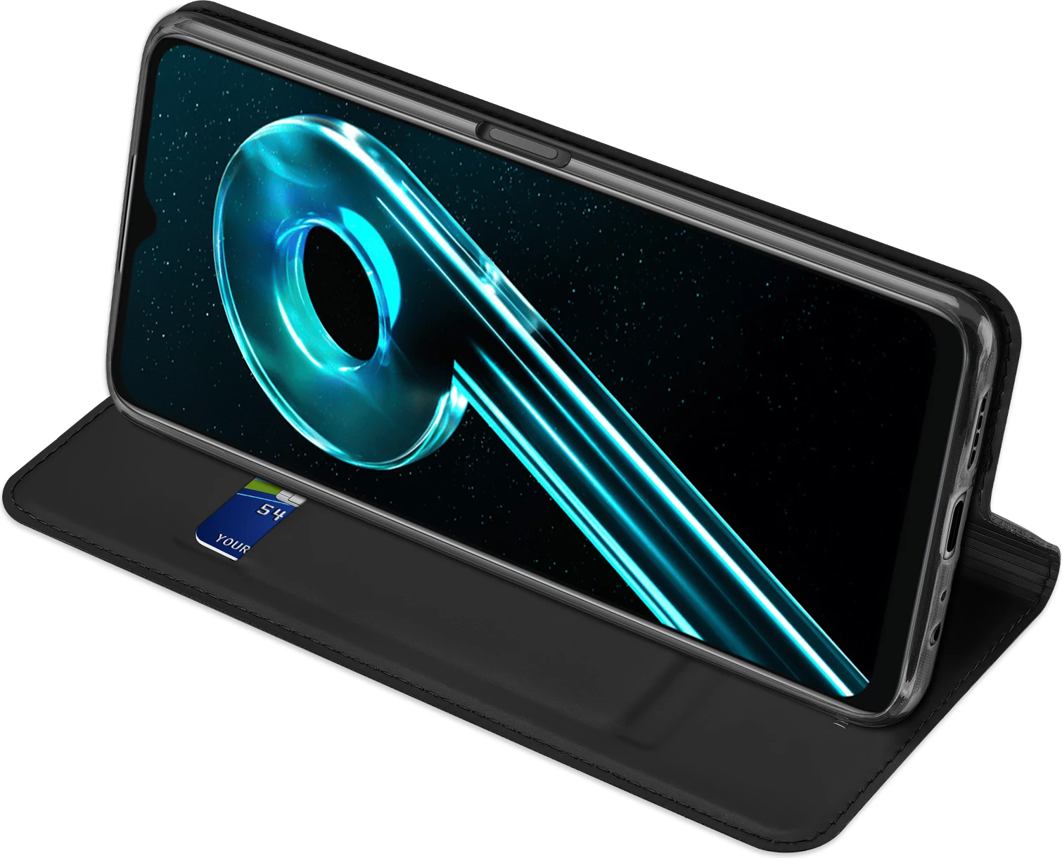 Mbështjellës Dux Ducis Skin Pro për Realme 10 5G / Realme 9i 5G, me kapak, xhep kartele, funksion standi, e zezë