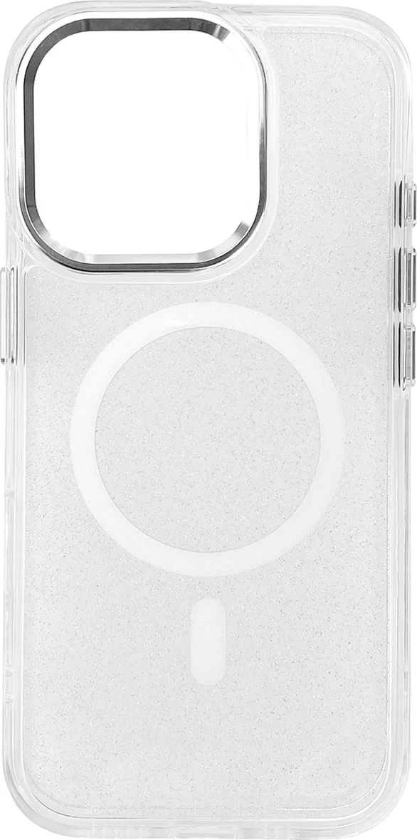 Mbështjellës Hurtel Glitter Case MagSafe për iPhone 16 Pro, i bardhë me shkëlqim