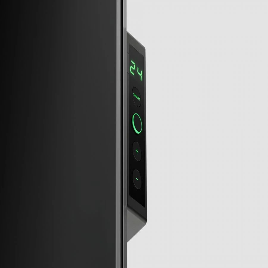 Ngrohës smart AENO Premium Eco AGH0004S 700W, xham i temperuar, infra të kuqe + konveksion, Wi‑Fi, LED display, prizë EU, i zi