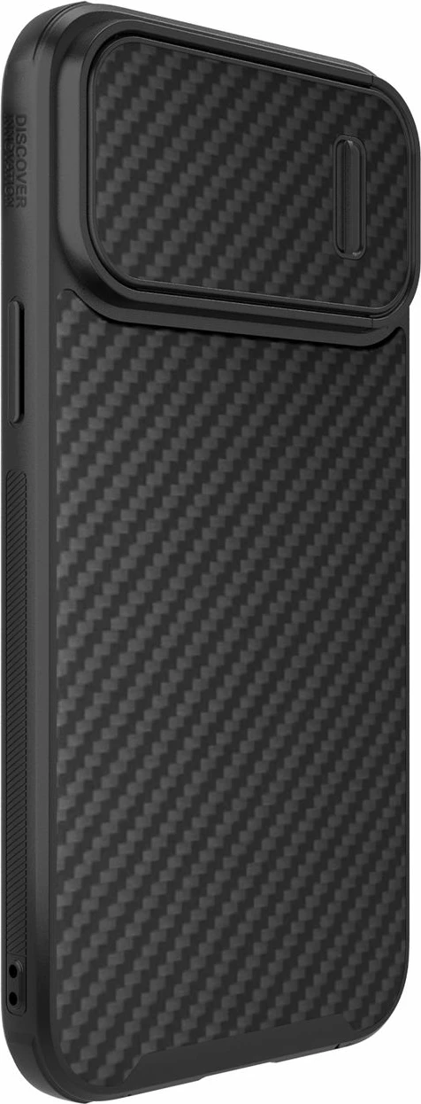 Mbështjellës Nillkin Synthetic Fiber S Case për iPhone 14 Pro, me kapak kamere, i zi