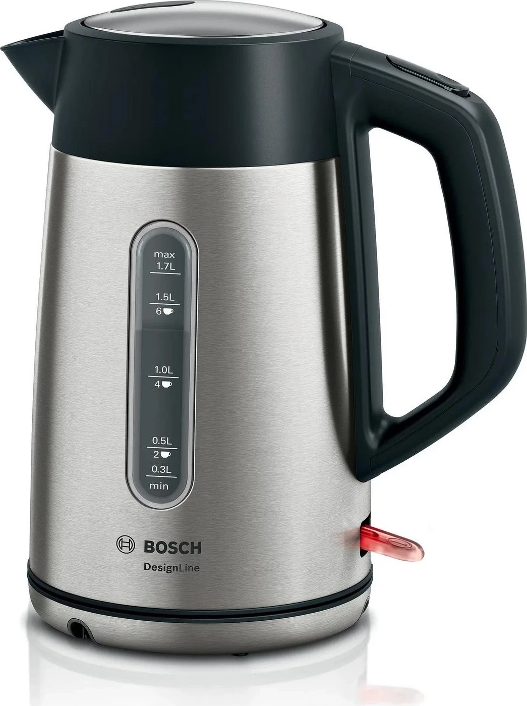 Çajnik Bosch DesignLine TWK4P440, 1.7 litra, 2400W, ngjyrë argjendi