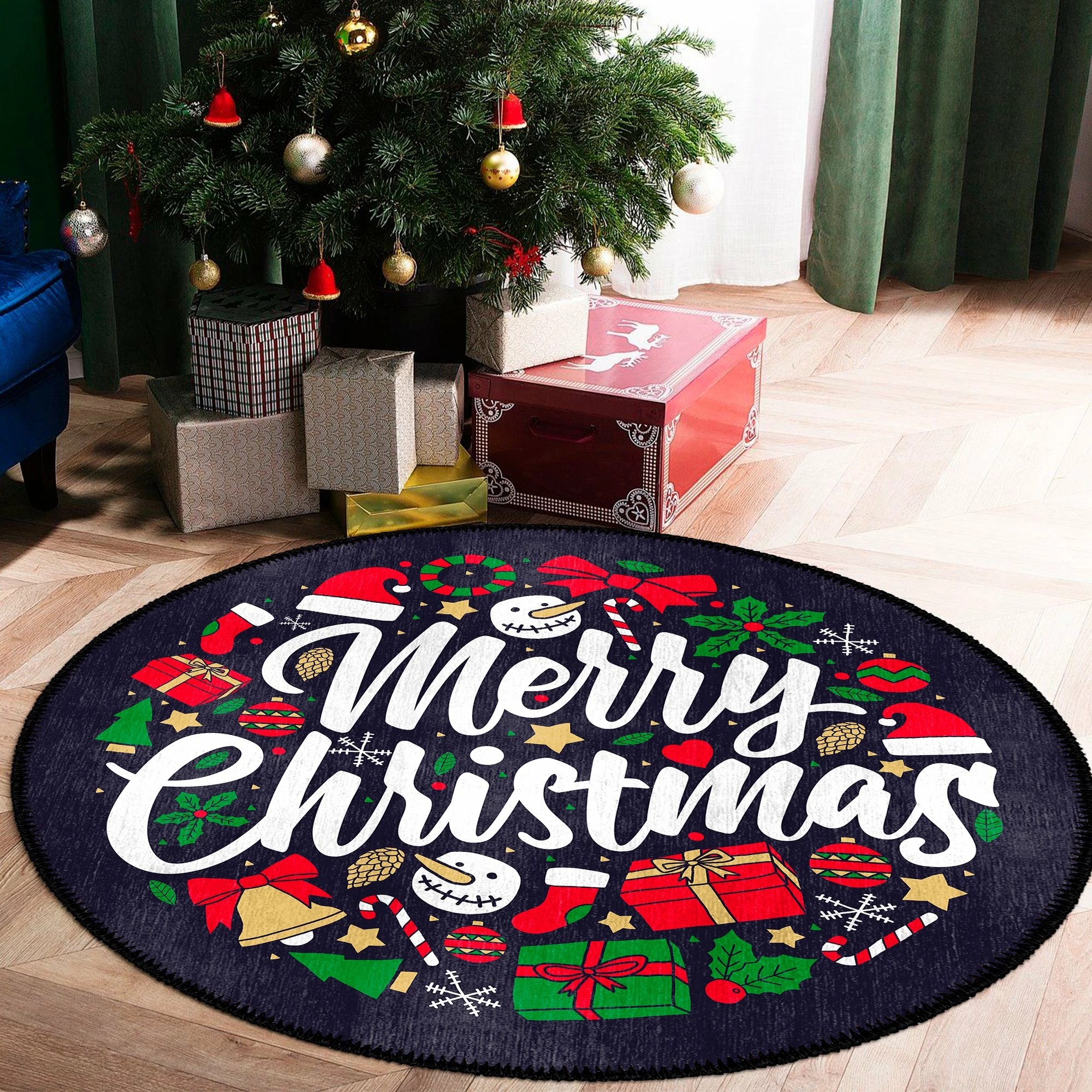 Qilim i rrumbullakët, shumëngjyrësh, 120x120cm, Conceptum Hypnose, Woobtny0333