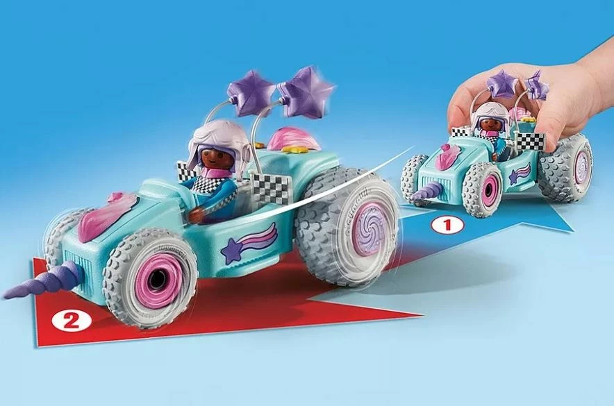 Set lodrash Playmobil Funstars 71635, gokart me unikorn, 46 pjesë