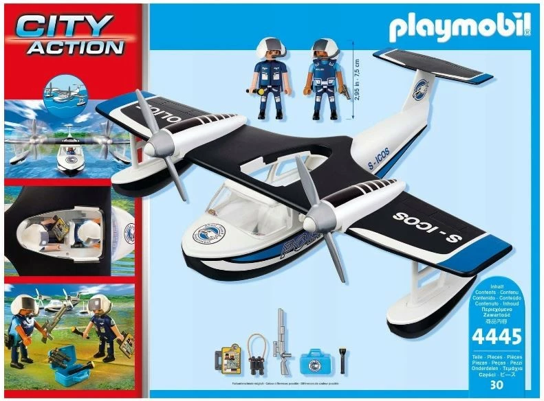 Set lodrash Playmobil City Action 4445 Police Watercraft, 30 pjesë