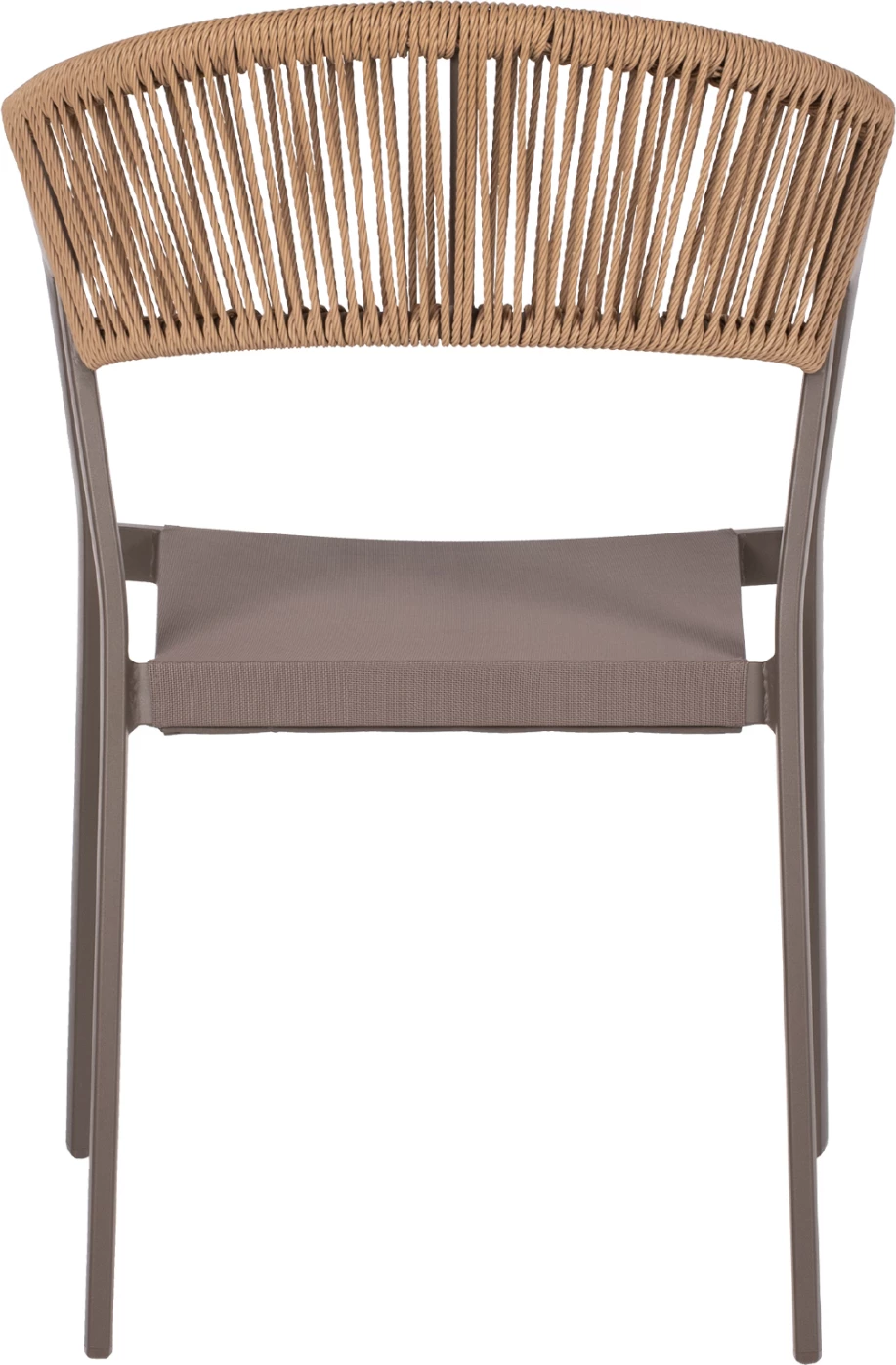 Karrige alumini FH5891.03, kornizë shampanjë dhe tekstil, mbështetëse ratan bezhë, 56x60x81,5H cm