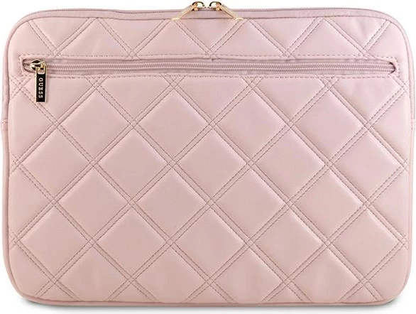 Mbështjellës laptopi Guess Quilted 4G, 14 inç, Rozë