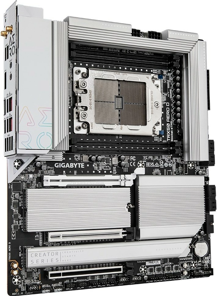 Pllakë amë Gigabyte TRX50 AERO D, Socket sTR5, DDR5, eATX, Argjend