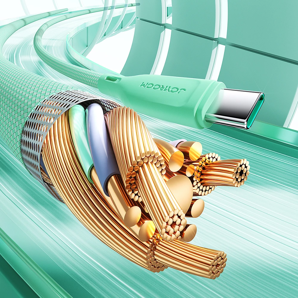 Kabllo Joyroom Multi-Color Series S-A34, USB-A në USB-C, 100W, 1m, Rozë