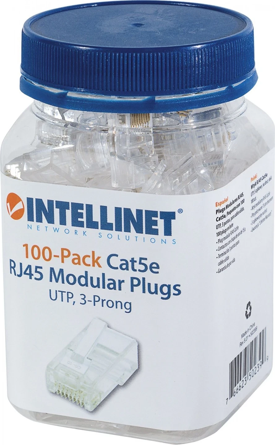 Fishekët RJ45 Cat5e UTP nga Intellinet, transparent