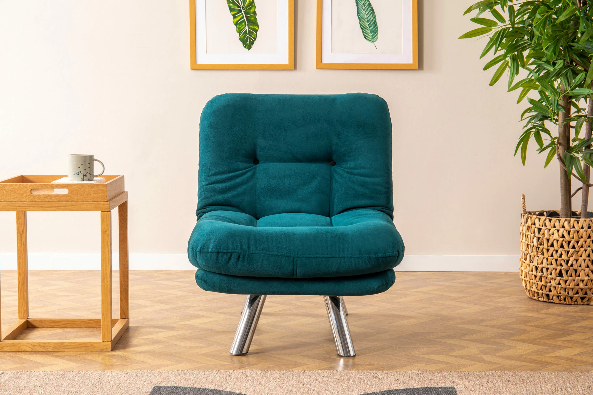 Krevat-karrige një vendës, Atelier del Sofa, Misa Small Solo, ngjyrë jeshile petrol