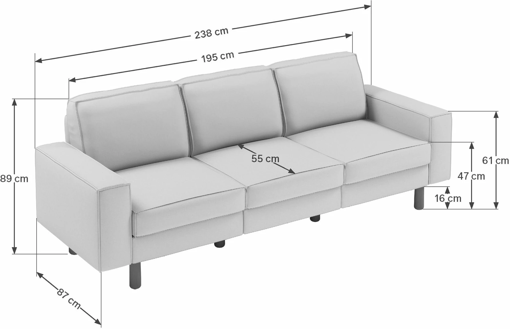 Divan treshe Atelier del Sofa, ngjyrë mustard, këmbë druri walnut, Sparrow Extra 3