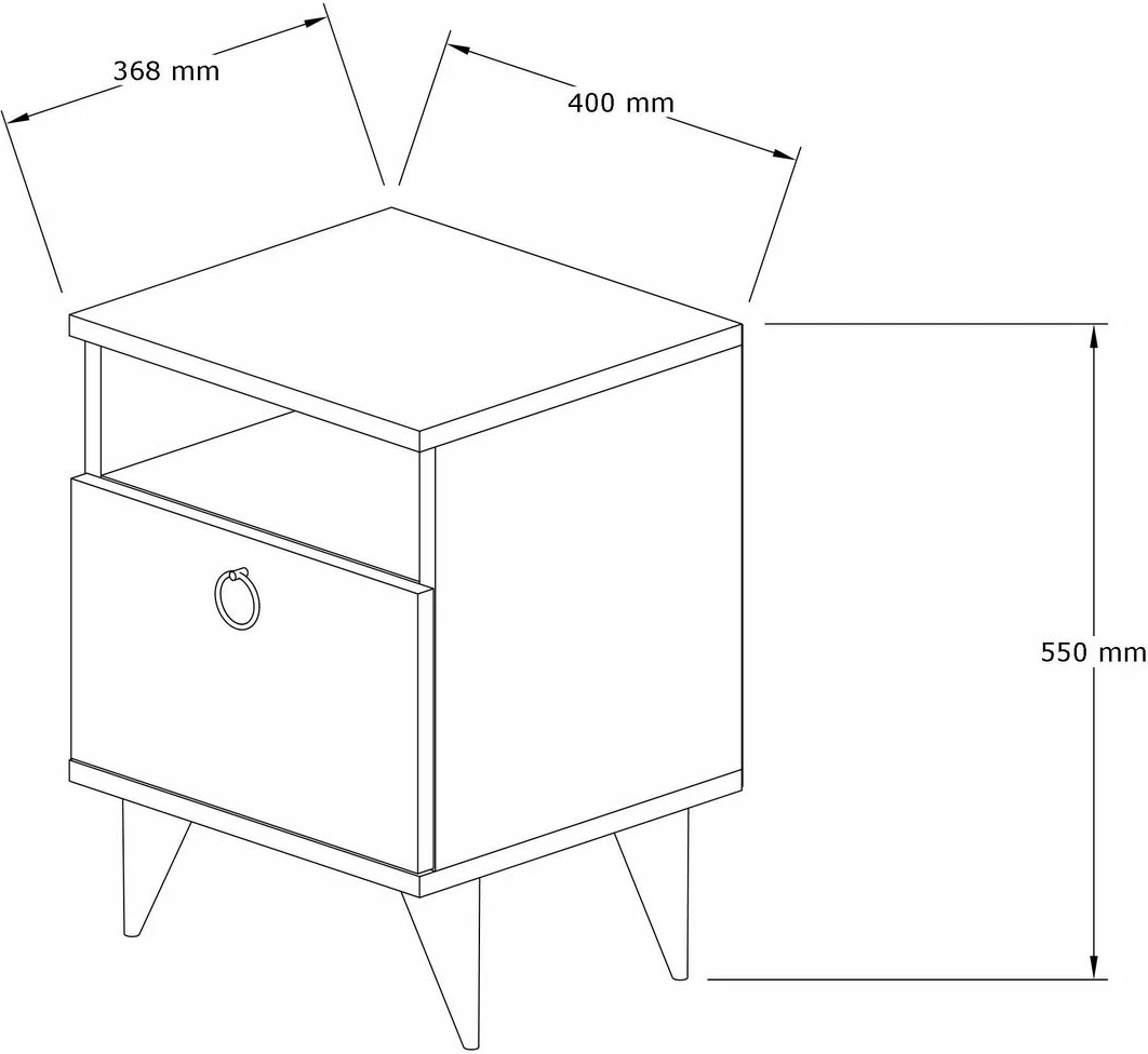 Komodinë Hanah Home, Barlo, ngjyrë arre