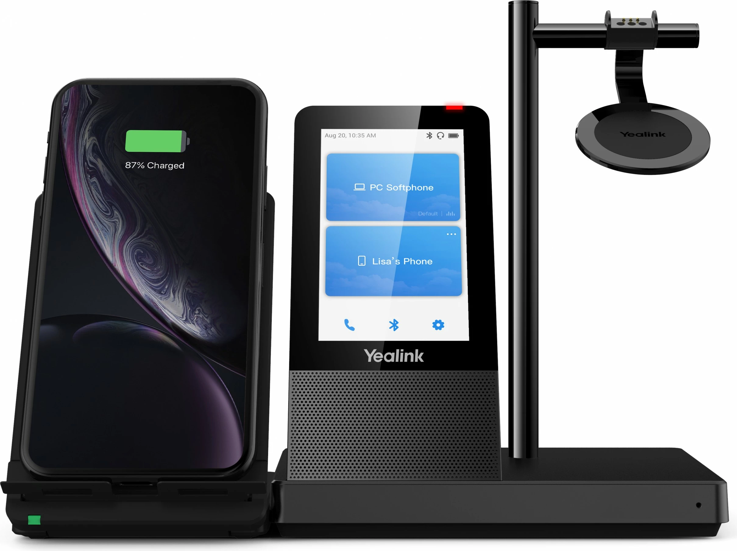 Kufje pa tela Yealink WH66 Mono UC-DECT, Zyrë/Qendër thirrjesh, E zezë