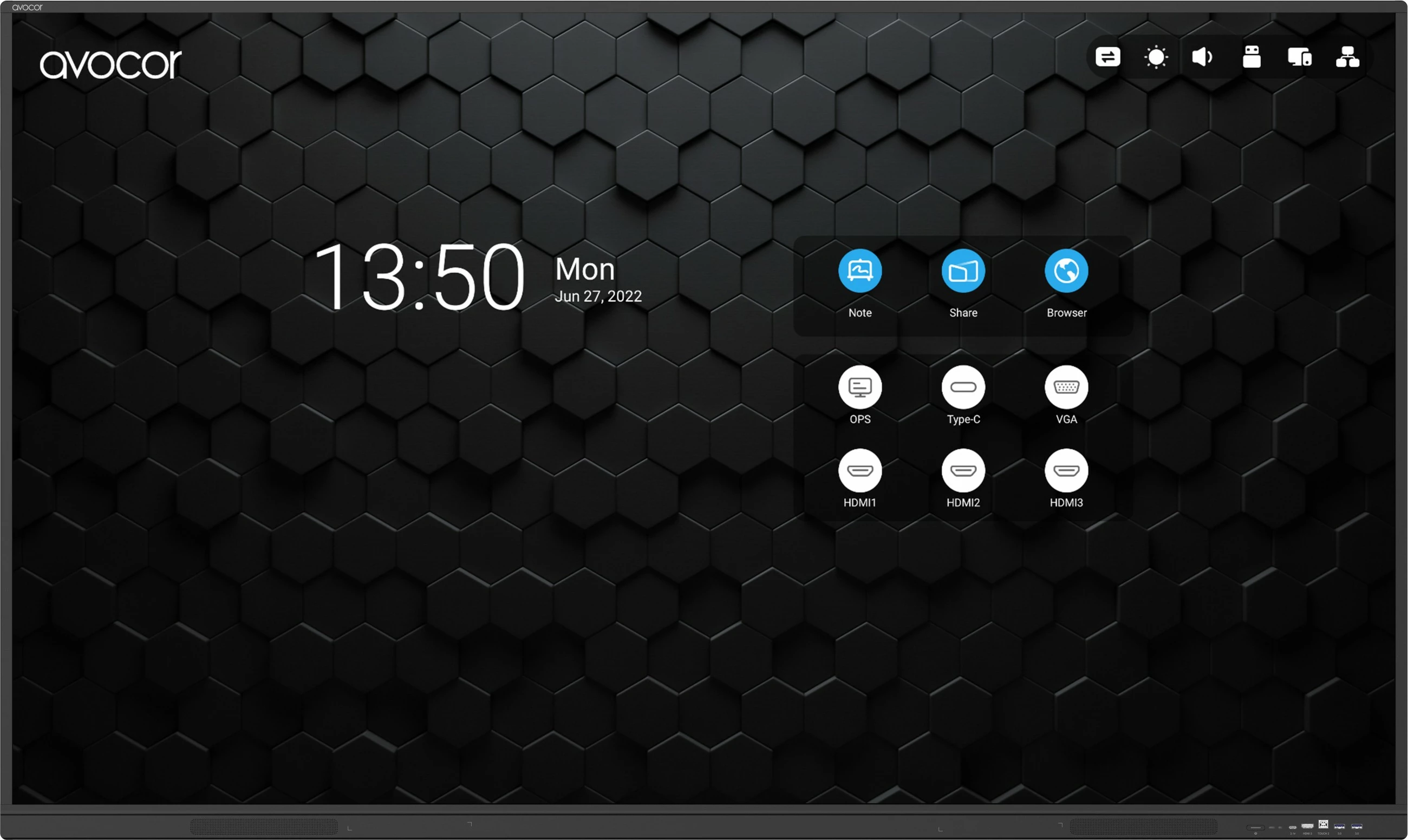 Display interaktiv AVOCOR S-Serie AVS-8610, 86 inç, 4K Ultra HD, Touchscreen, 64GB, i zi