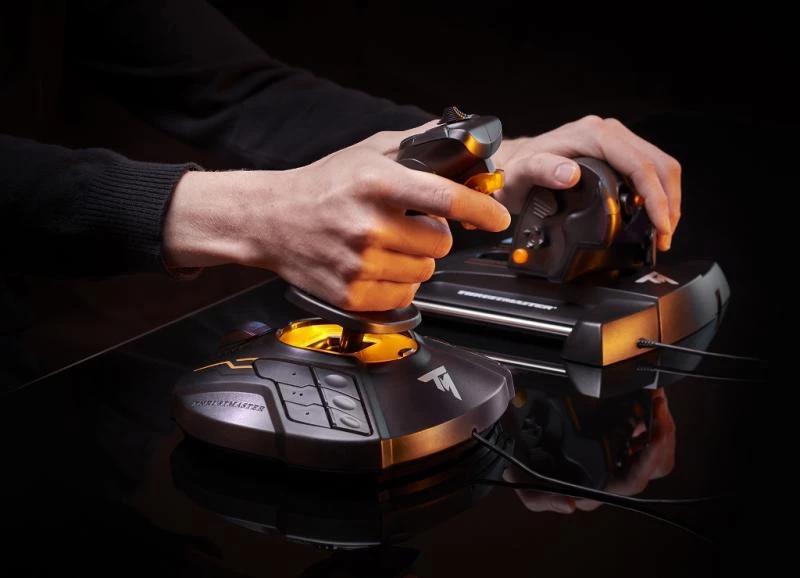 Joystick HOTAS Thrustmaster T.16000M FCS për PC, me throttle TWCS, e zezë/portokalli, set 2-pjesësh