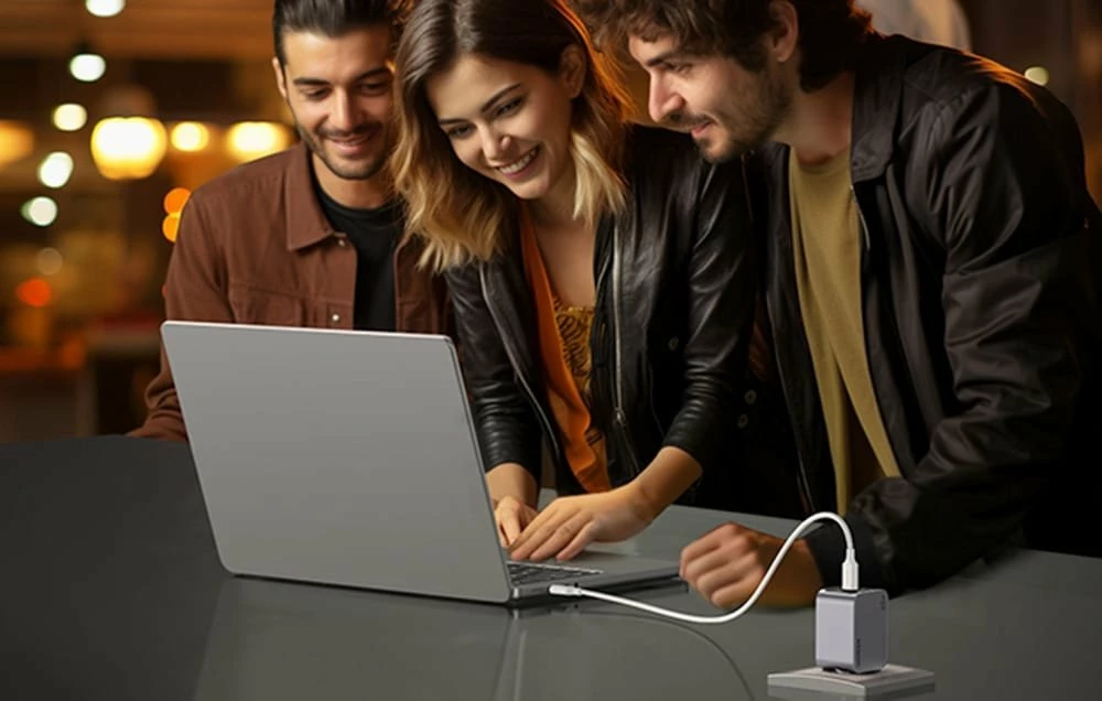 Karikues rrjeti Ugreen Nexode Pro UGR1833 65W, 2x USB-C + 1x USB-A, me kabllo USB-C 1.5m, i zi