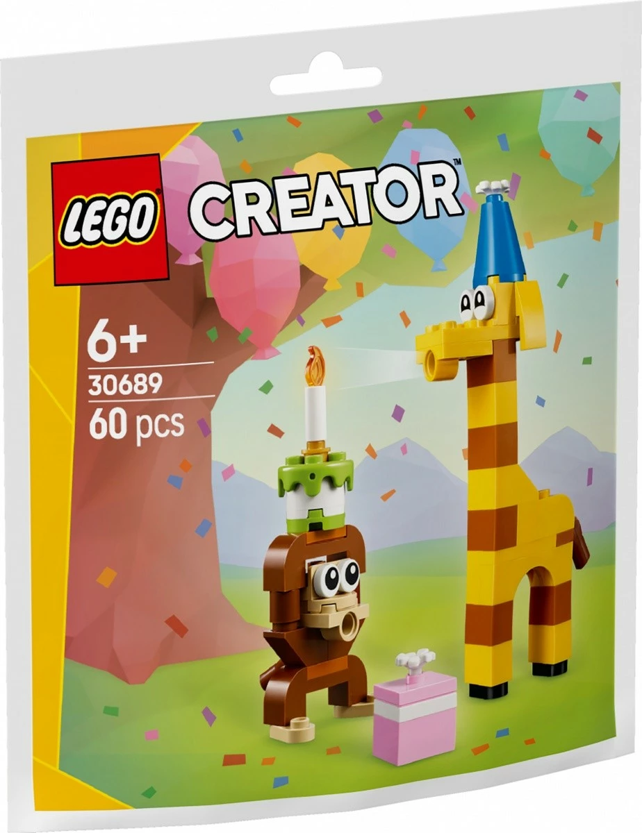 Set lodrash LEGO Creator 30689 Birthday Animals, 60 pjesë, plastikë