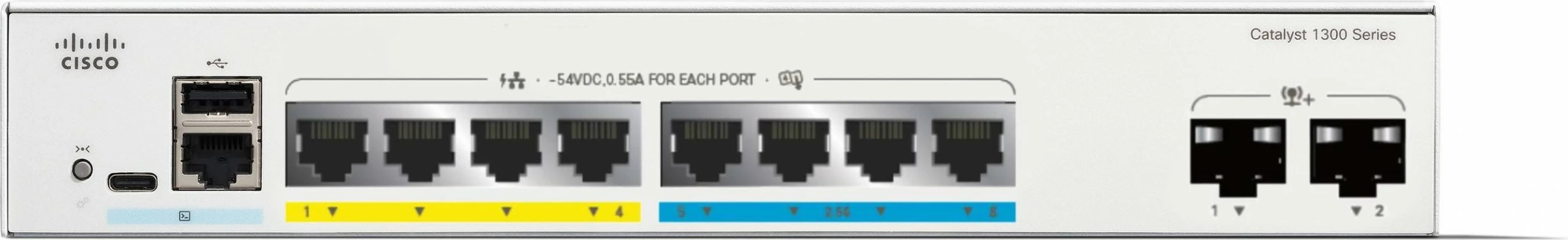 Switch Cisco Catalyst C1300-8MGP-2X, Managed, L2/L3, Gigabit Ethernet, PoE, Rack mounting