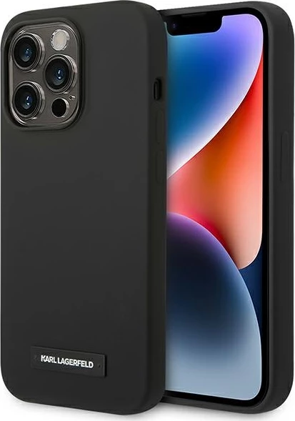 Mbështjellës Karl Lagerfeld KLHMP14XSLMP1K për iPhone 14 Pro Max 6.7", silikon, MagSafe, zi