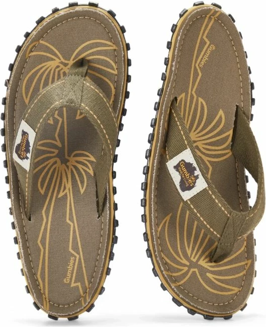 Flip-flopa për meshkuj Gumbies Islander Palm Leaf Khaki