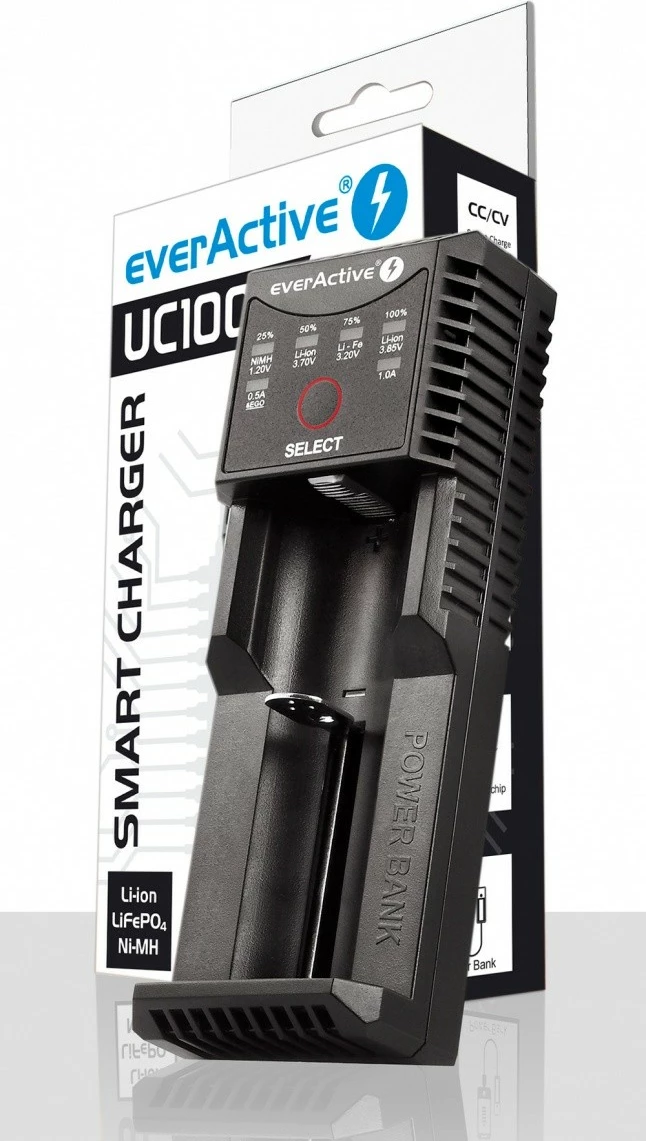 Karikues universal everActive UC-100C me Power Bank, USB-C, i zi