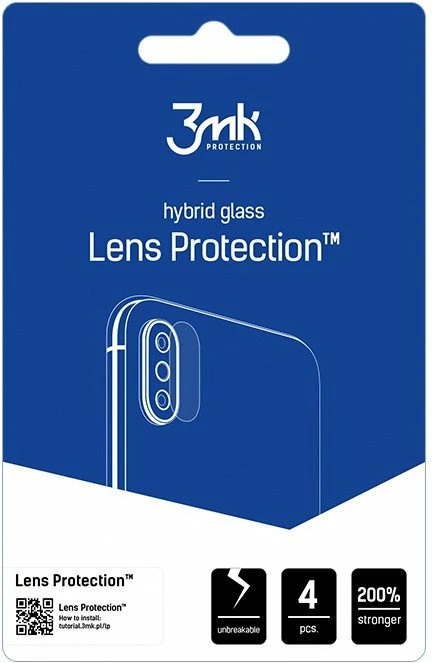 Mbrojtëse lente kamere 3MK Lens Protection për Motorola Razr 60, xham hibrid 6H, 4 copë