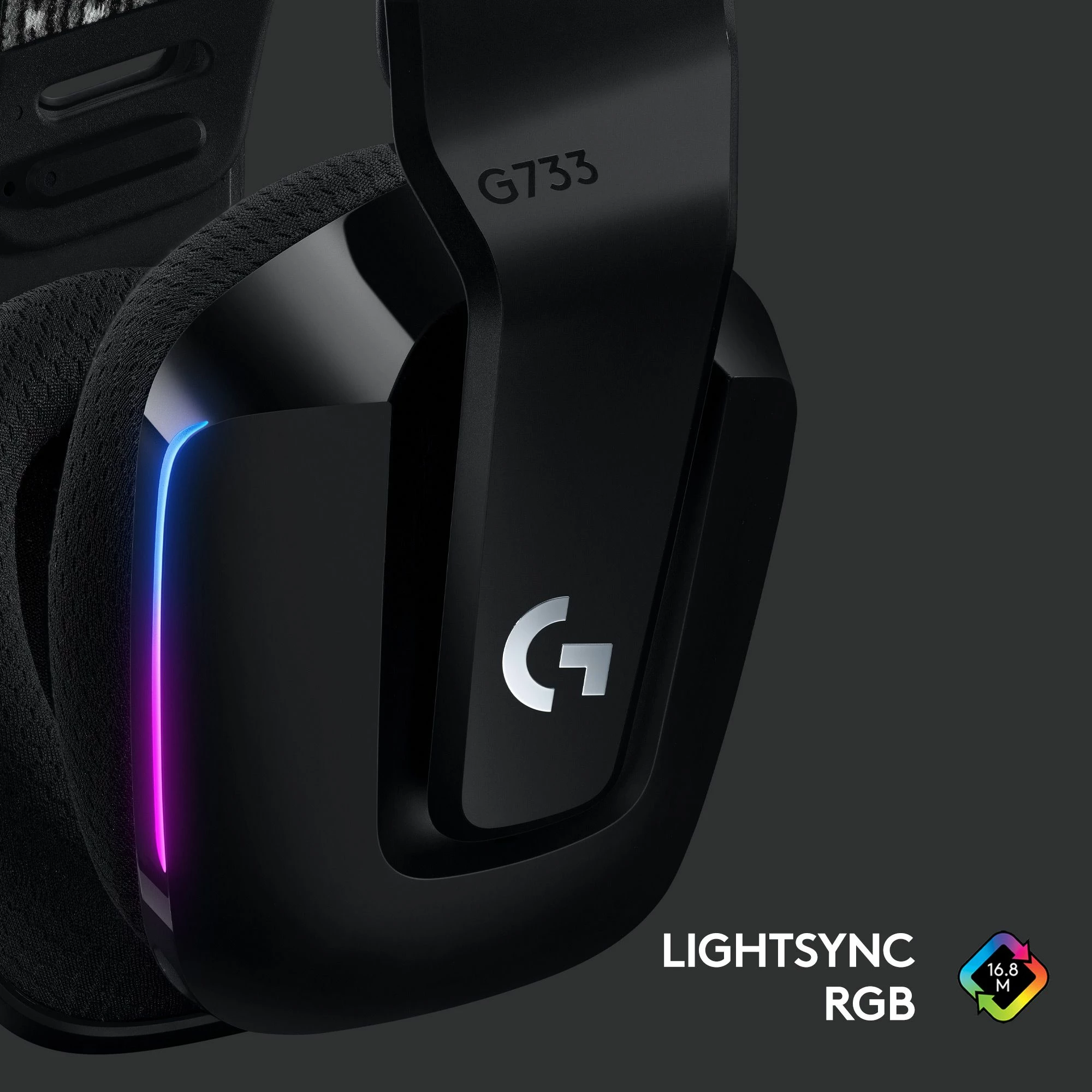 Kufje gaming Logitech G733 LIGHTSPEED 7.1 Wireless RGB, të zeza (981-000864)