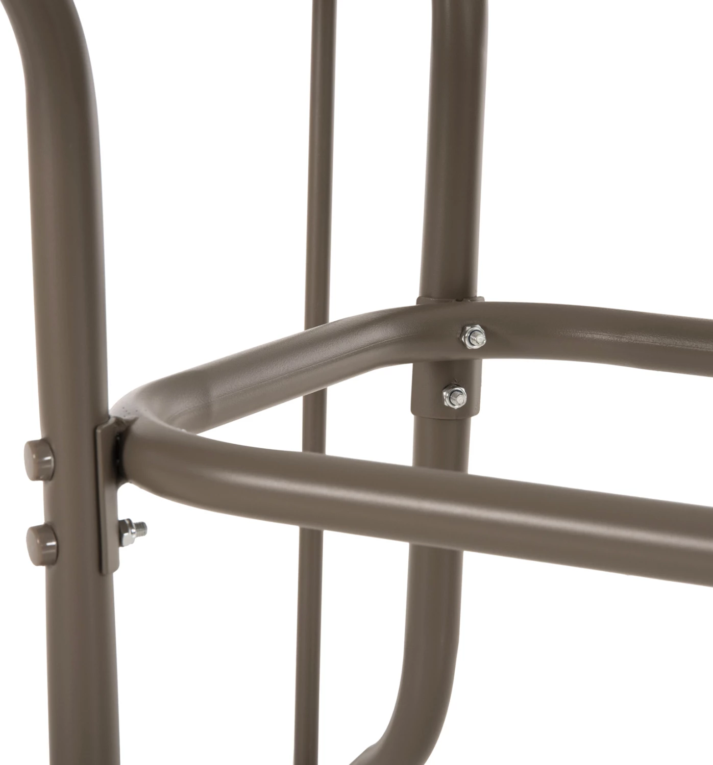 Tavolinë metalike për jashtë ADAM, ngjyrë shampanjë, me sipërfaqe xhami të forcuar, 120x70x71H cm