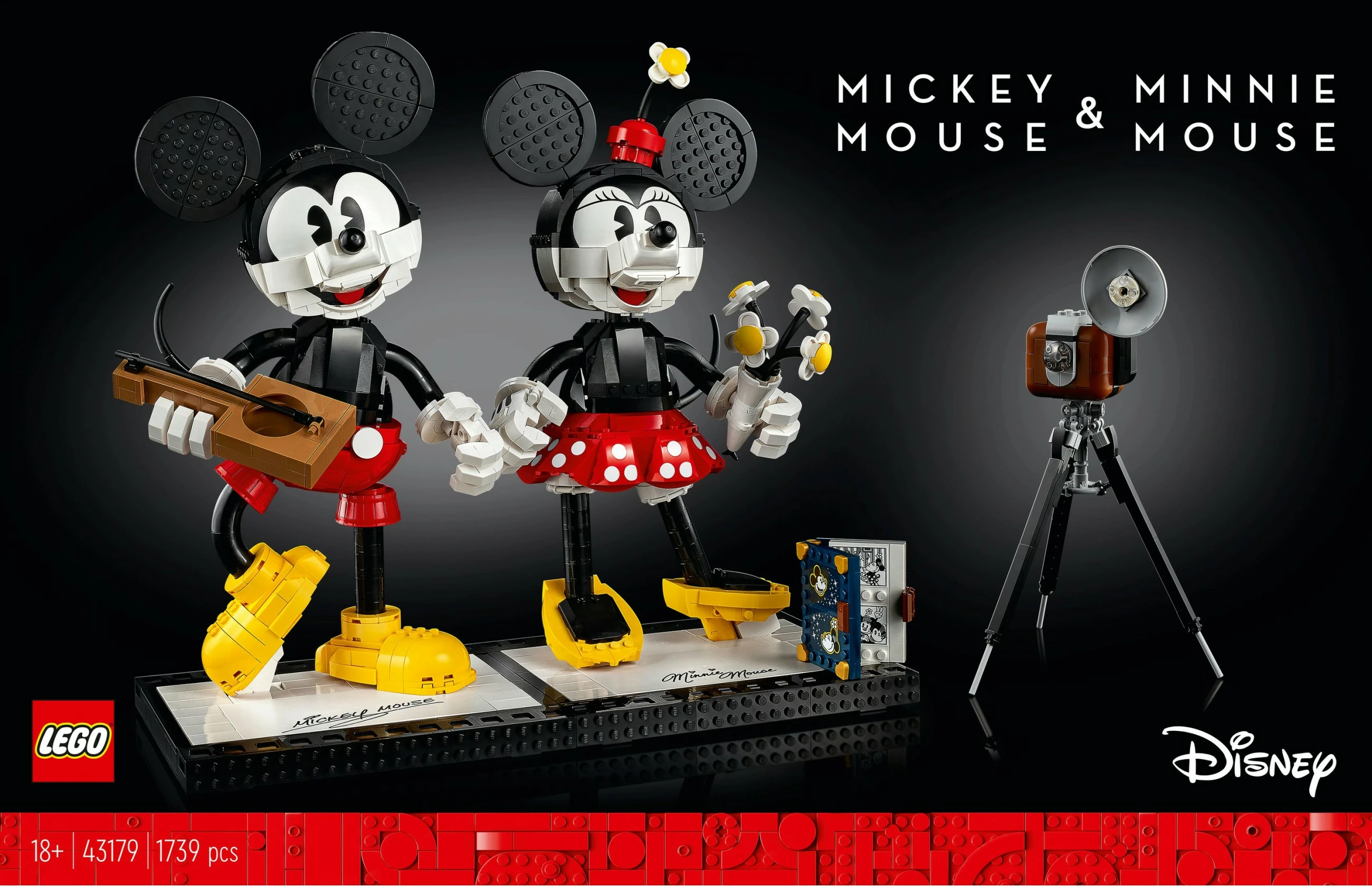 Set ndërtimi LEGO Classic Mickey Mouse & Minnie Mouse, 1739 pjesë, plastikë