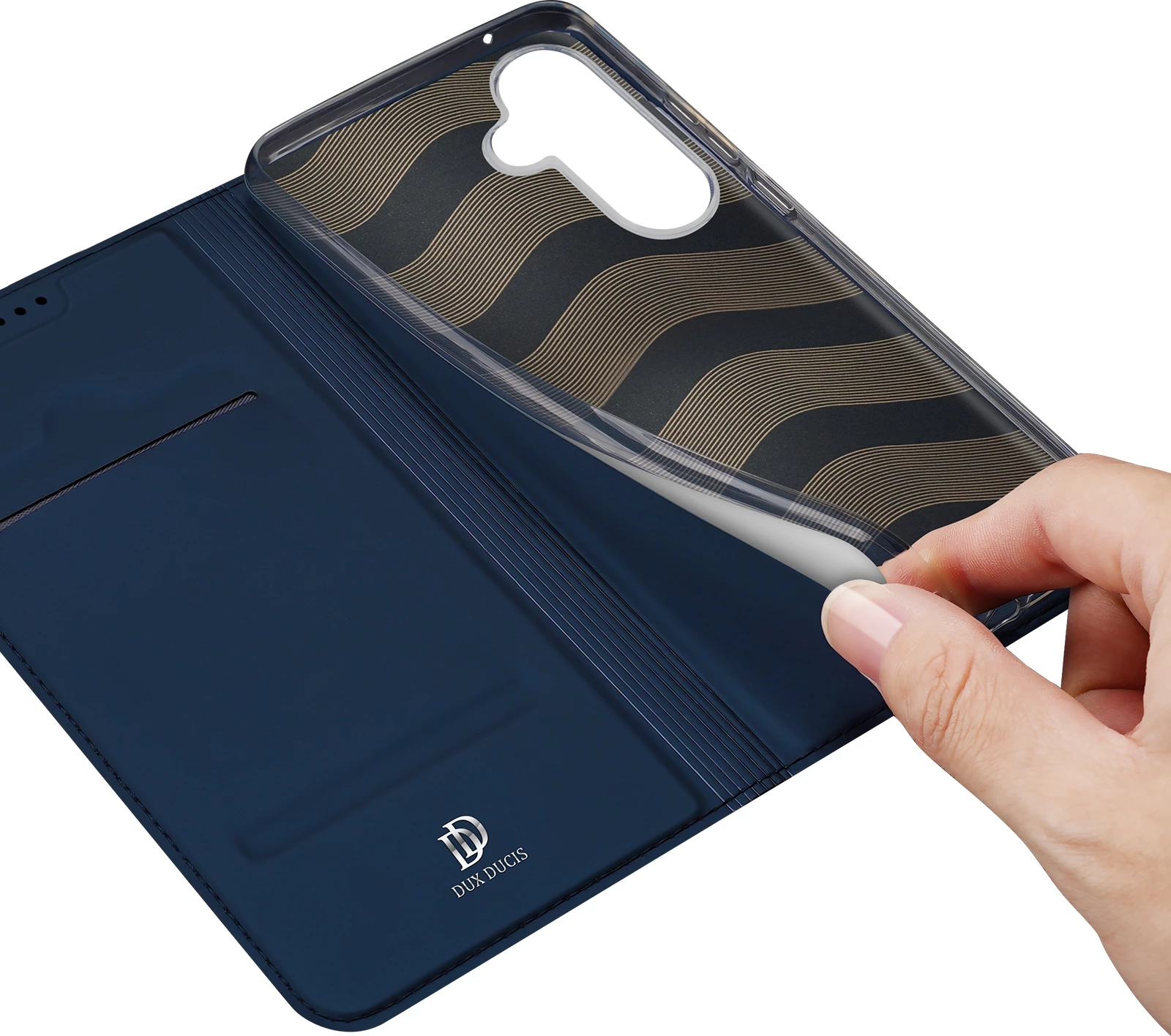 Mbështjellës Dux Ducis Skin Pro për Samsung Galaxy S23 FE, me xhep kartelash, me stand, Kaltër