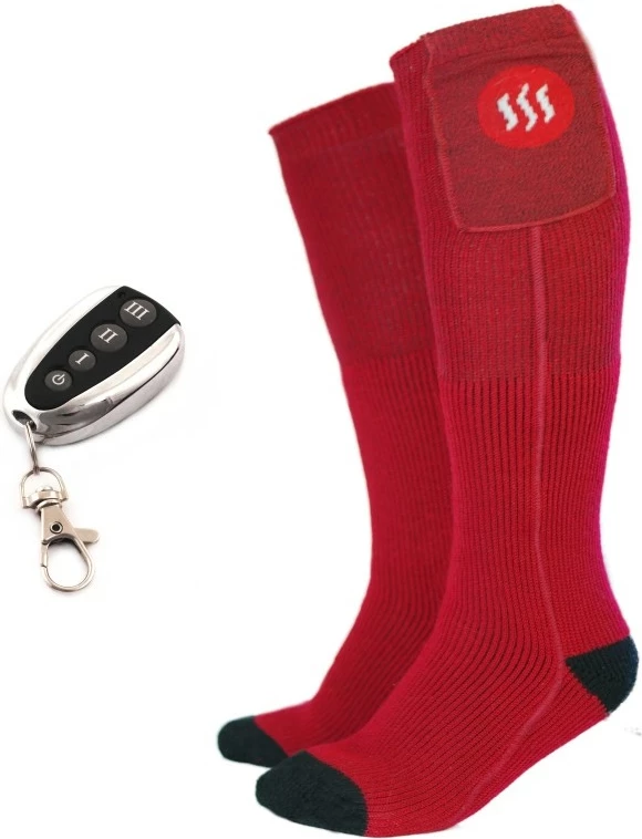 Çorape të ngrohura Glovii GQ3L, size 41-46 (L), me telekomandë, 2x power bank 2400mAh, karikues dual USB, të kuqe
