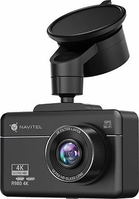 Kamerë regjistruese për veturë Navitel R980 4K, 4K UHD, GPS, Wi‑Fi, ekran 3", microSD deri 128GB, kënd 140°, e zezë